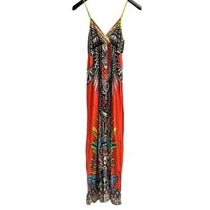 Flying Tomato Dress Womens M Colorful Babydoll Maxi Southwestern Beachy Vacation